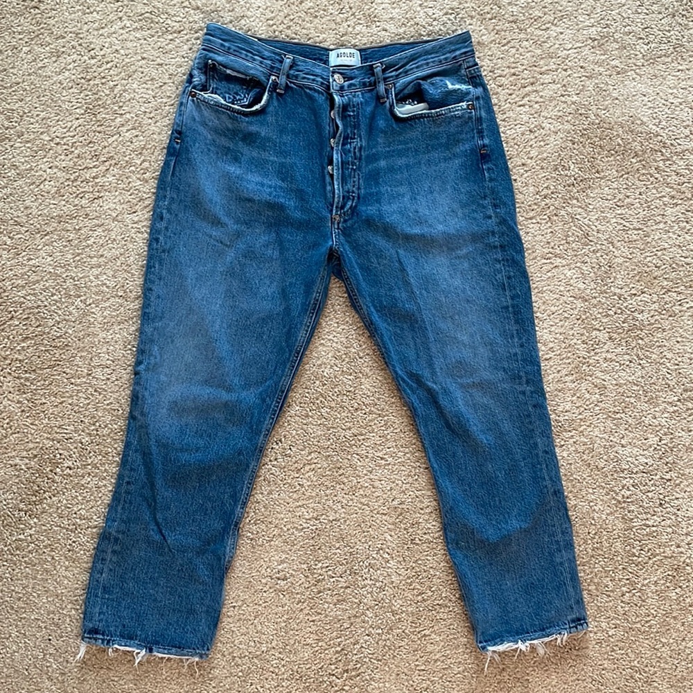 AGOLDE Riley High Rise Straight Crop Jeans